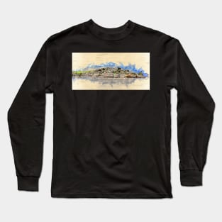 Kingswear, Devon - Watercolour Long Sleeve T-Shirt